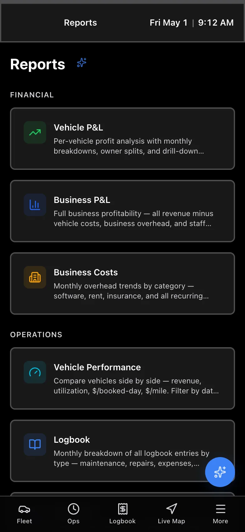 Reports on mobile